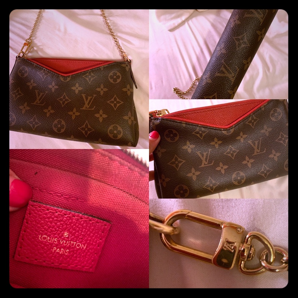 Louis Vuitton Pallas Clutch Red Bag